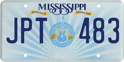 MS license plate JPT483