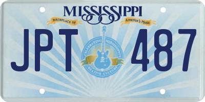 MS license plate JPT487