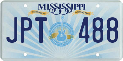 MS license plate JPT488
