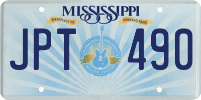 MS license plate JPT490