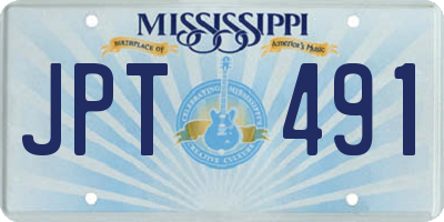 MS license plate JPT491