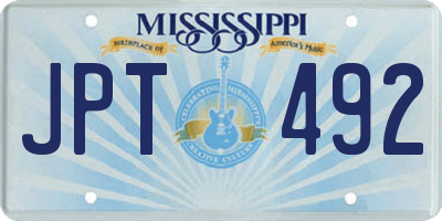 MS license plate JPT492