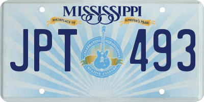 MS license plate JPT493