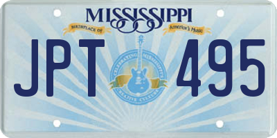 MS license plate JPT495