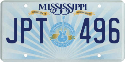 MS license plate JPT496