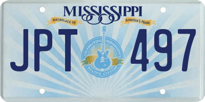 MS license plate JPT497