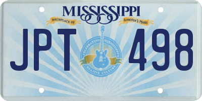 MS license plate JPT498