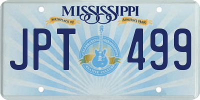MS license plate JPT499