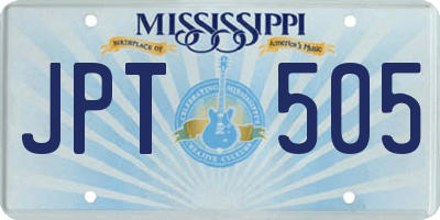 MS license plate JPT505
