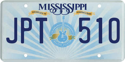MS license plate JPT510