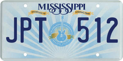 MS license plate JPT512