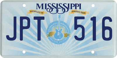 MS license plate JPT516