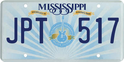 MS license plate JPT517