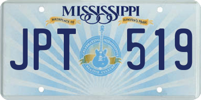 MS license plate JPT519