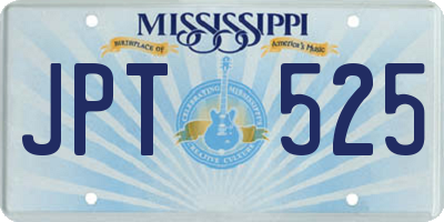 MS license plate JPT525
