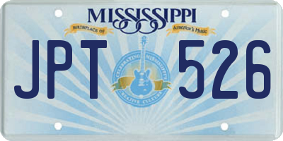 MS license plate JPT526
