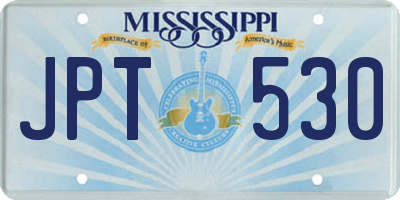 MS license plate JPT530