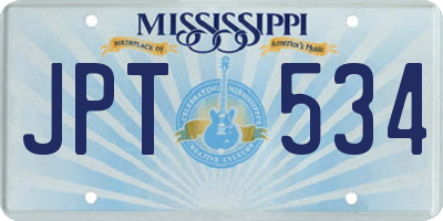 MS license plate JPT534