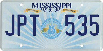 MS license plate JPT535