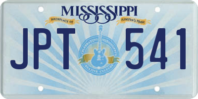 MS license plate JPT541
