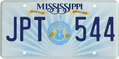 MS license plate JPT544