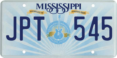 MS license plate JPT545