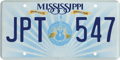 MS license plate JPT547