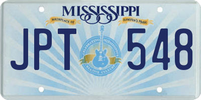 MS license plate JPT548