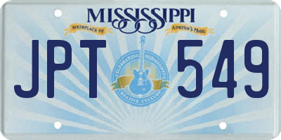 MS license plate JPT549