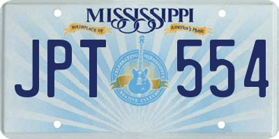 MS license plate JPT554