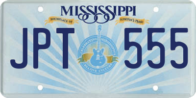 MS license plate JPT555
