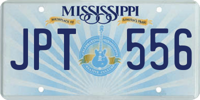 MS license plate JPT556