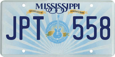 MS license plate JPT558