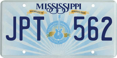 MS license plate JPT562