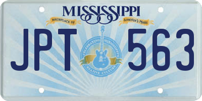 MS license plate JPT563