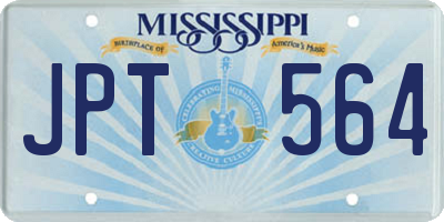 MS license plate JPT564