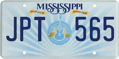 MS license plate JPT565