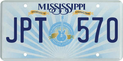 MS license plate JPT570