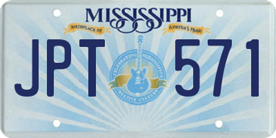 MS license plate JPT571
