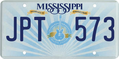 MS license plate JPT573