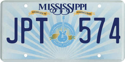 MS license plate JPT574