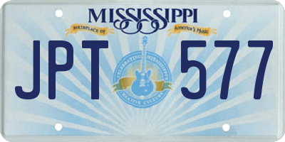 MS license plate JPT577