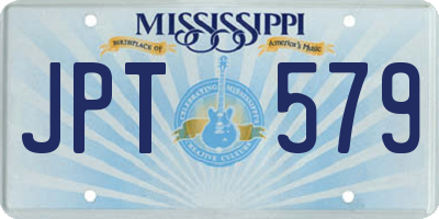 MS license plate JPT579