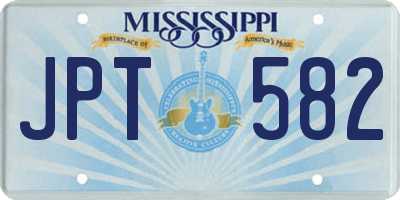 MS license plate JPT582