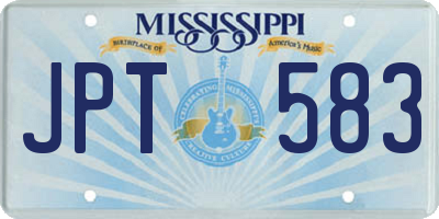 MS license plate JPT583