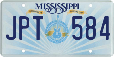 MS license plate JPT584