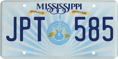 MS license plate JPT585