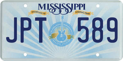 MS license plate JPT589
