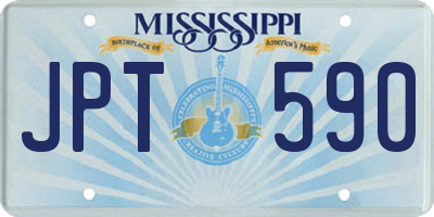 MS license plate JPT590