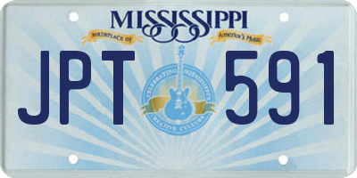 MS license plate JPT591